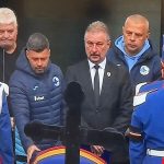 Primarul Hunedoarei Dan Boboutanu si echipa Corvinului la priveghiul lui Mircea Lucescu