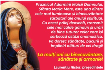 Felicitare pentru Sfintia Maria