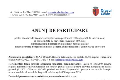 anunt de participare