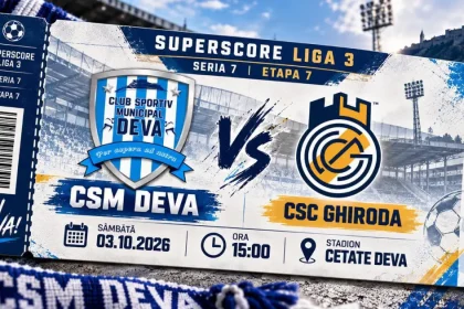 CSM Deva – CSC Ghiroda: Derby de play-off pe Cetate. Liga 3 revine sâmbătă la Deva